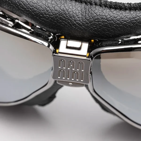 TT Motorcycle Goggles Ruthenium Black Silver D